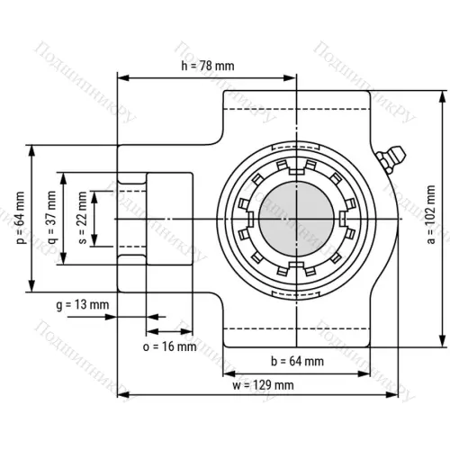 Подшипниковый узел UKT 207 - Вал: 30 мм от производителя  LPZ