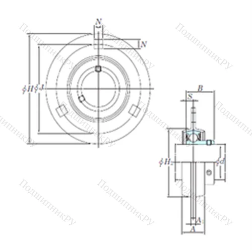 Подшипниковый узел шариковый радиальный SBPF 204-12 от производителя  KOYO