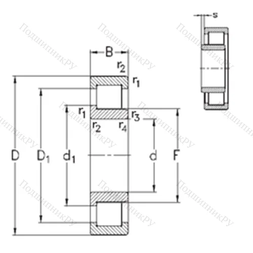 Подшипник роликовый радиальный NJ 224-E-MA 6