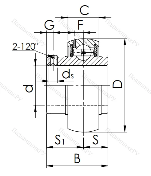 Корпусный подшипник UC 211 (480211) в Кемерове