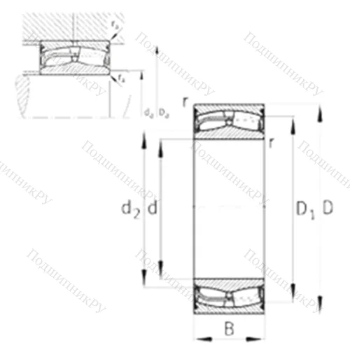Подшипник роликовый радиальный самоцентрирующийся 24134-E 1-2VSR-H 40