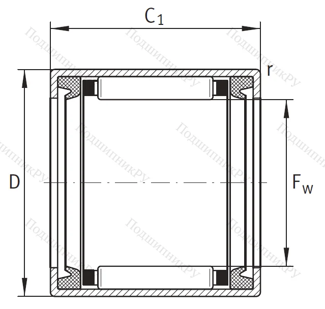 Игольчатый подшипник HK 1416 2RS L 271
