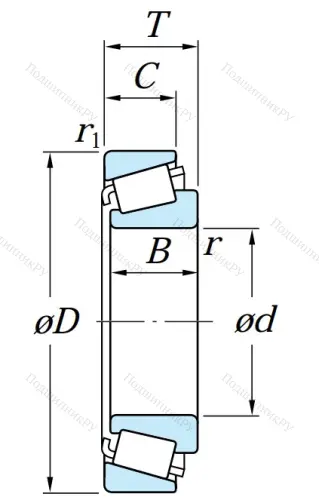 Конический роликовый подшипник HC 33009 JR 35UIOXUR6S от производителя  KOYO Конический роликовый подшипник HC 33009 JR 35UIOXUR6S от производителя  KOYO