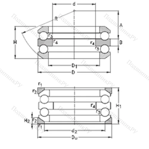 Подшипник шариковый упорный 54207+U 207