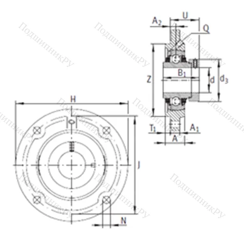 Подшипниковый узел шариковый радиальный TFE 35