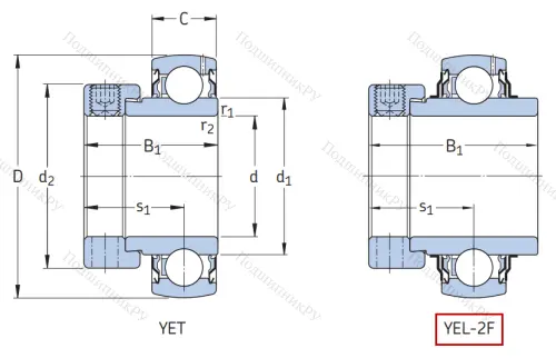 Корпусный подшипник YEL 204-2F в Кемерове