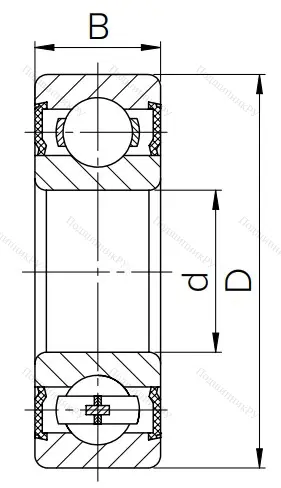 Шариковый однорядный подшипник 180307 (6307 2RS) в Кемерове