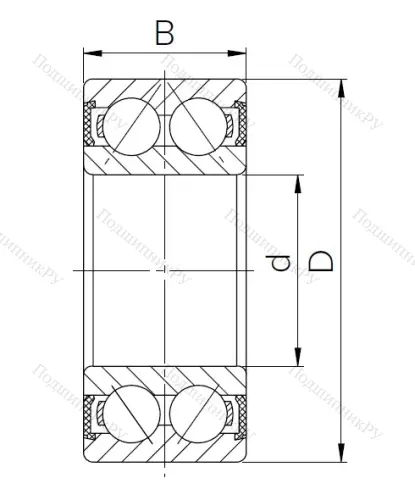 Радиально-упорный шариковый подшипник 3308 2RS T в Кемерове