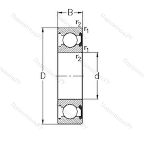 Подшипник шариковый радиальный 61800-2RSR