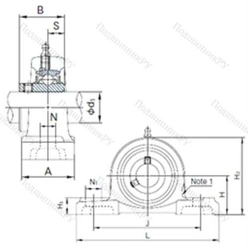 Подшипниковый узел шариковый радиальный UCPX 06 от производителя  NACHI