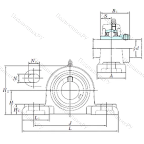 Подшипниковый узел шариковый радиальный NAPK 215