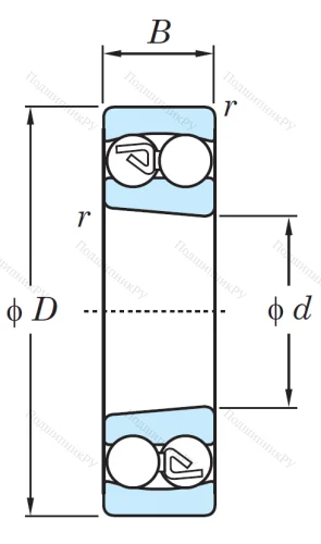 Двухрядный шариковый подшипник 1312 K от производителя  KOYO