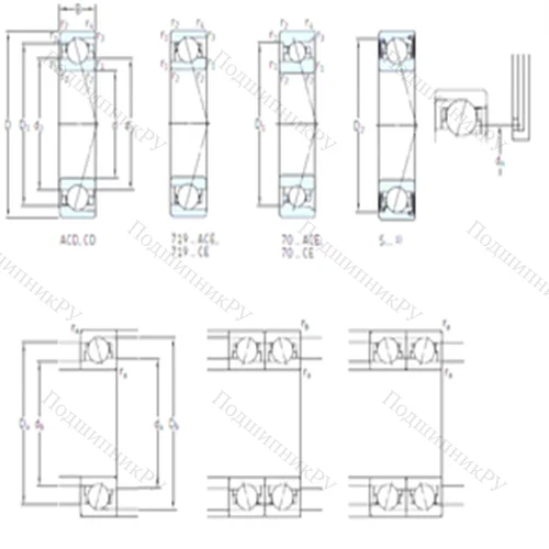 Подшипник шариковый радиально-упорный S 71902 CD/HCP 4A