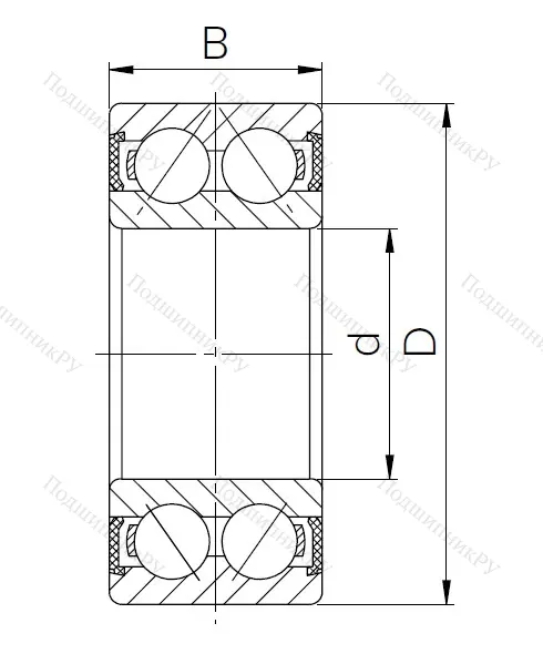 Радиально-упорный шариковый подшипник 3056306 2RS (3306 2RS) в Кемерове