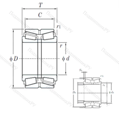 Подшипник роликовый радиально-упорный 46322 от производителя  KOYO Подшипник роликовый радиально-упорный 46322 от производителя  KOYO