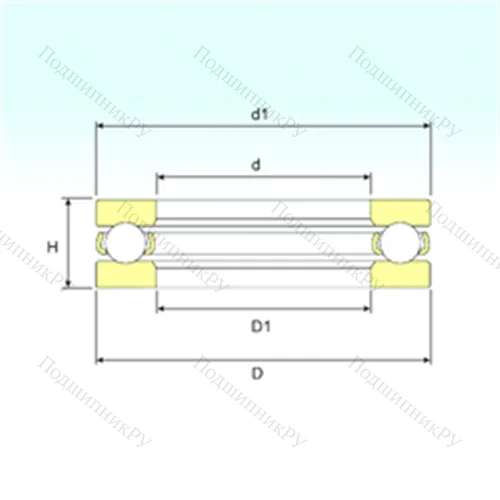 Подшипник шариковый упорный 51322 M от производителя  ISB