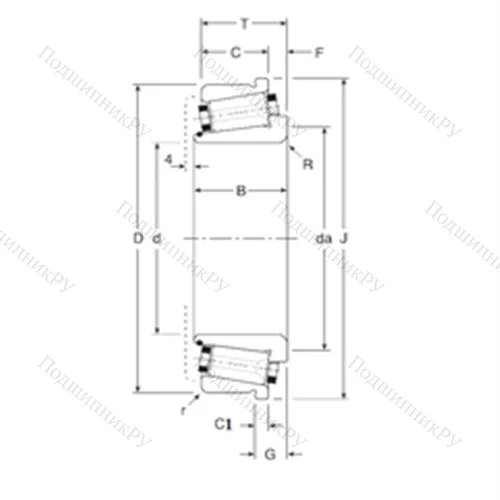 Подшипник роликовый радиально-упорный 160098X/160152XC