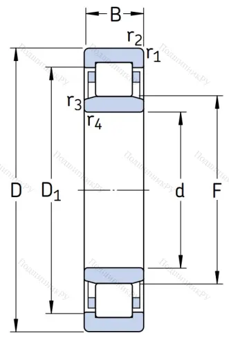 Роликовый цилиндрический подшипник NU 315 ECP/C 3 от производителя  SKF