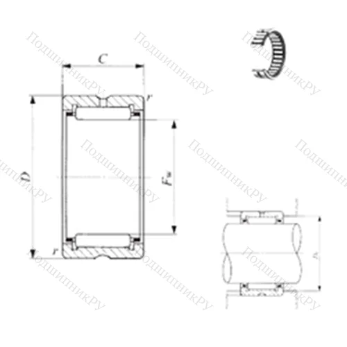 Подшипник игольчатый радиальный TAF 223020