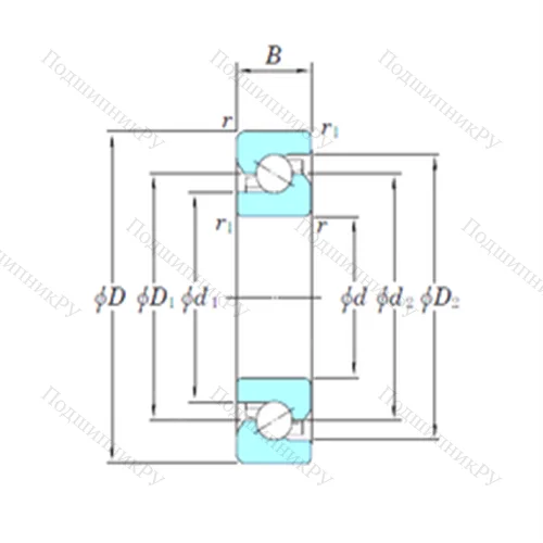 Подшипник шариковый упорно-радиальный SAC 45100B от производителя  KOYO Подшипник шариковый упорно-радиальный SAC 45100B от производителя  KOYO