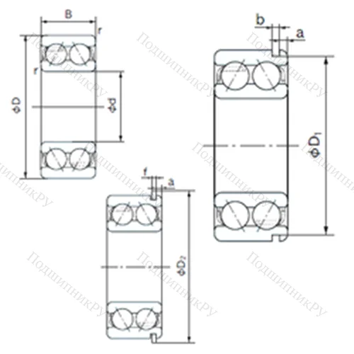 Подшипник шариковый радиально-упорный 5206ANR