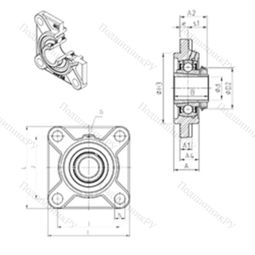 Подшипниковый узел шариковый радиальный UKFS 317H