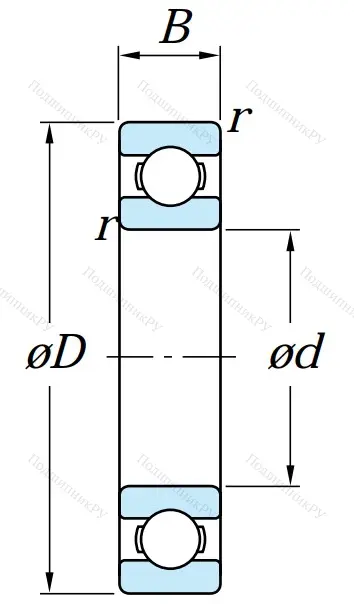 Однорядный шариковый подшипник 6019