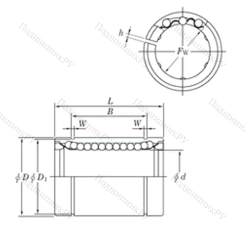 Подшипник шариковый линейный SESDM 16 AJ от производителя  KOYO
