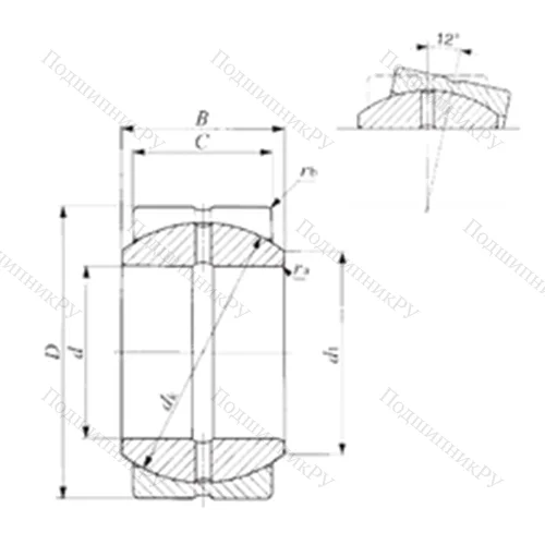 Подшипник скольжения сферический SBB 68 от производителя  IKO