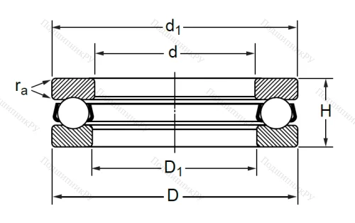 Упорный шариковый подшипник 8102 (51102) в Кемерове
