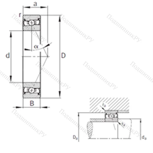 Подшипник шариковый радиально-упорный HSS 71919-E-T-P 4S