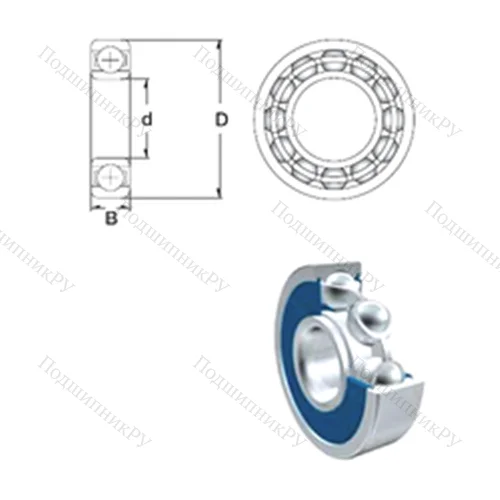 Подшипник шариковый радиальный 61908-2RS от производителя  ZEN