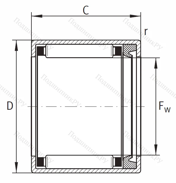 Игольчатый подшипник HK 4018 RS A L 271