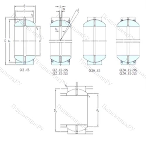 Подшипник скольжения сферический GEZ 400ES-2LS от производителя  SKF