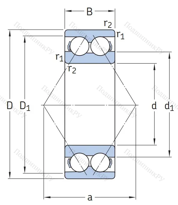 Двухрядный шариковый подшипник 3309 A