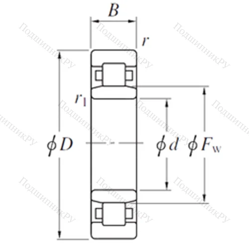 Подшипник роликовый радиальный NU 38/500