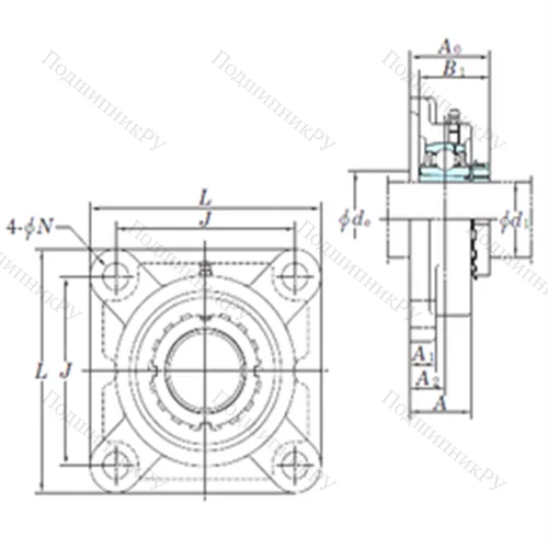 Подшипниковый узел шариковый радиальный UKF 313