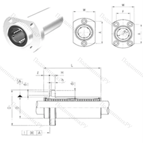 Подшипник шариковый линейный LMHP 16L