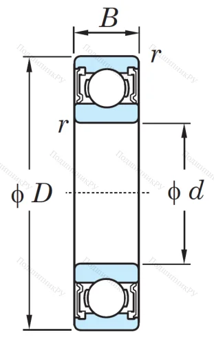 Однорядный шариковый подшипник 6201 2RS C 3 от производителя  KOYO
