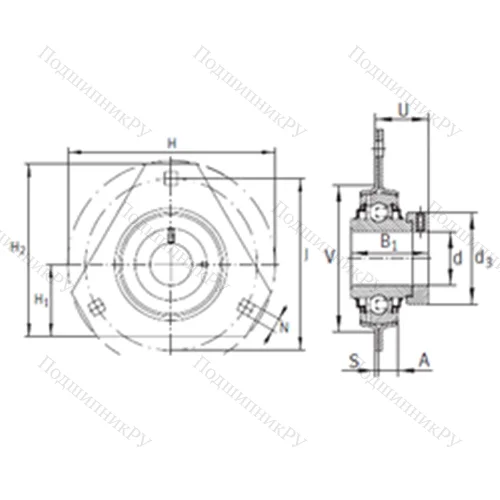 Подшипниковый узел шариковый радиальный RRTR 35