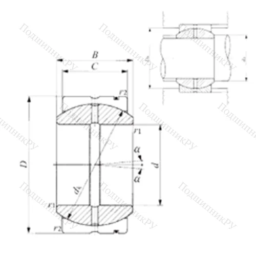 Подшипник скольжения сферический SB 122211 от производителя  IKO Подшипник скольжения сферический SB 122211 от производителя  IKO