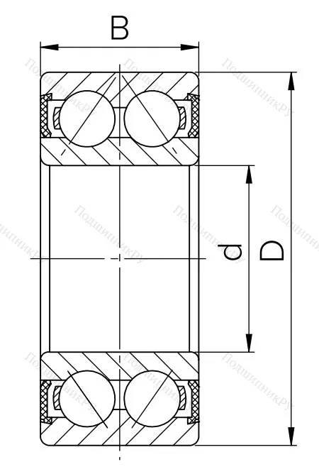 Радиально-упорный шариковый подшипник 3056202 2RS (3202 2RS) в Кемерове