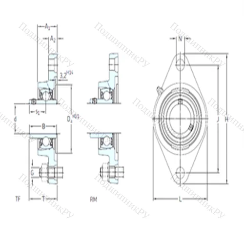 Подшипниковый узел шариковый радиальный FYT 7/8 FM