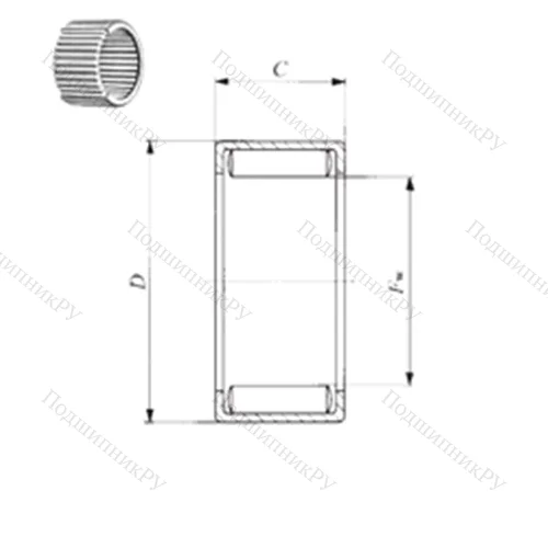 Подшипник игольчатый радиальный 7E-HVS 50X 62X 12