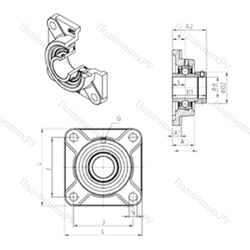 Подшипниковый узел шариковый радиальный EXF 205