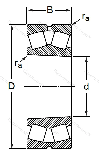 Сферический роликовый подшипник с конической посадкой на вал 113618 АМН (22318 ACKMBW 33)
