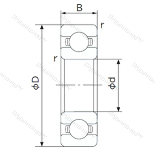 Подшипник шариковый радиальный 6314JT