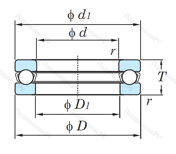 Упорный шариковый подшипник 51110