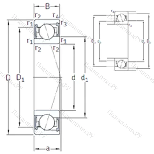 Подшипник шариковый радиально-упорный S 71900 ACE/P 4A