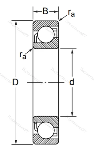 Радиально-упорный шариковый подшипник 7206 C/DB (236206 Е ГОСТ) в Кемерове